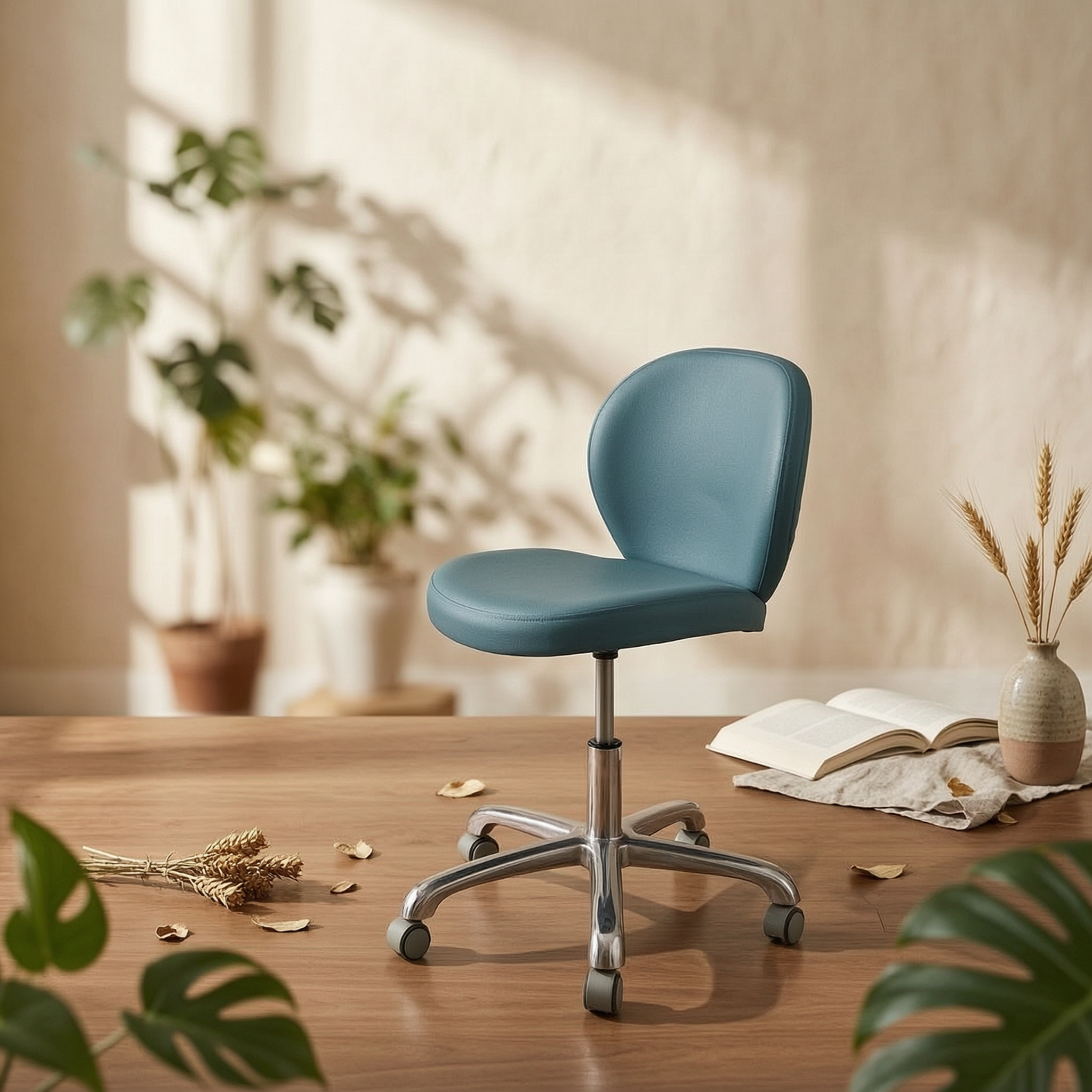 Office Furniture And Desks - Upholstered Swivel Chair Cushioned Swivel Desk