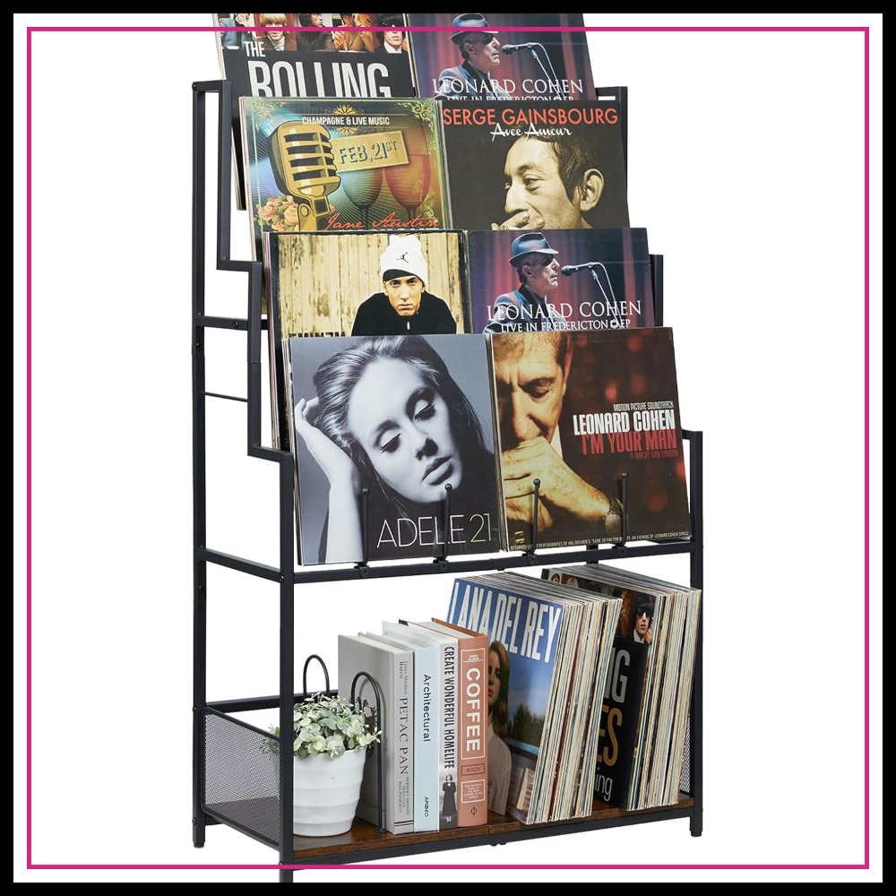 Bookshelf 5 Tier - Cottage Charm 5-Tier Vinyl Record Storage