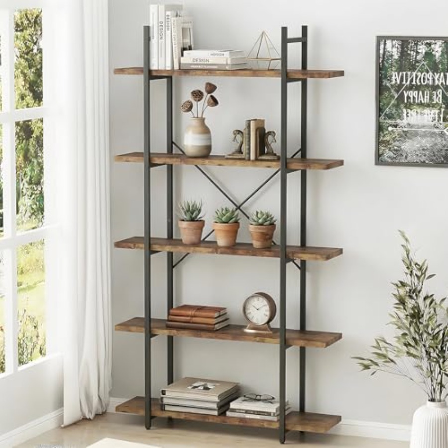 Bookshelf 5 Tier - 5 Tiers Bookshelf Organizer for Home