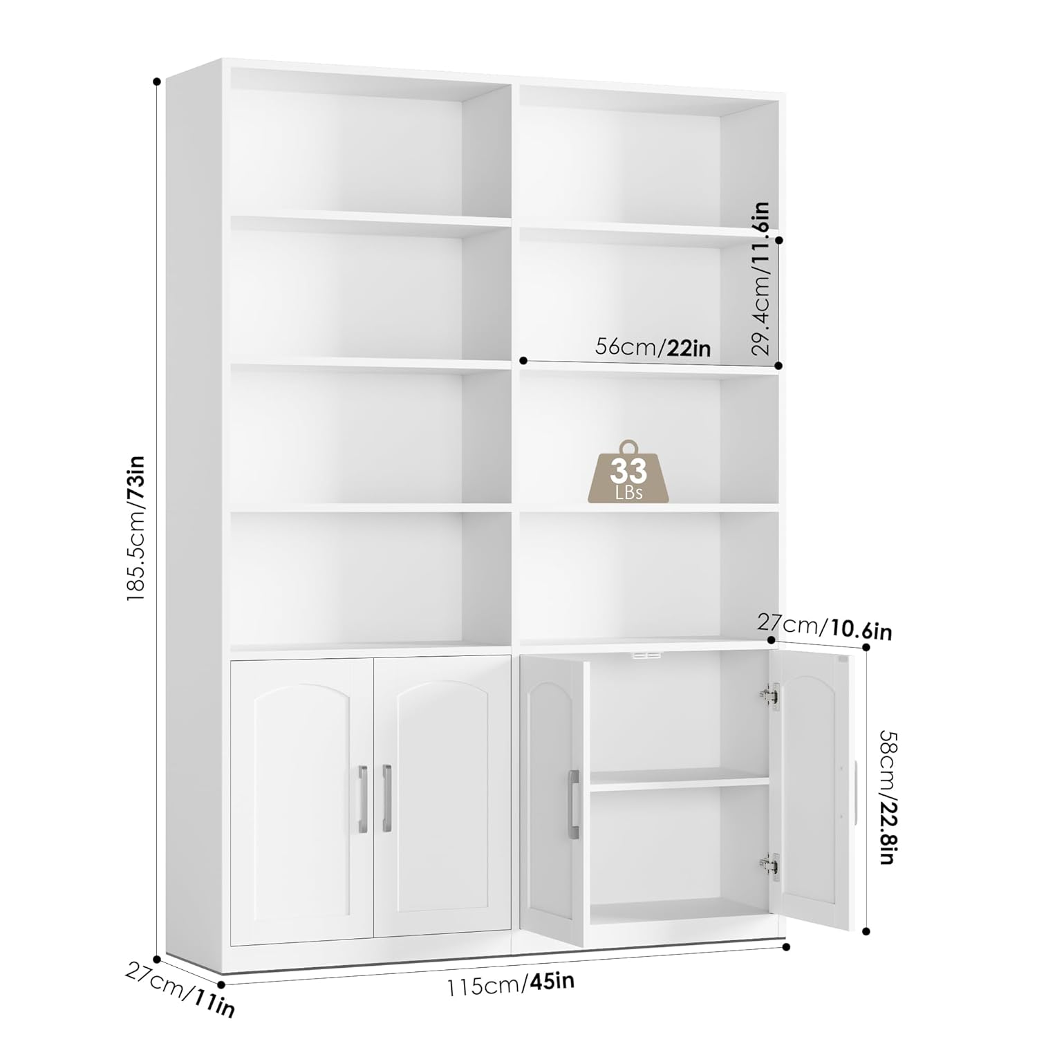 6-Tier Double Wide Bookcase wi - Office X Furniture ulasan dan harga
