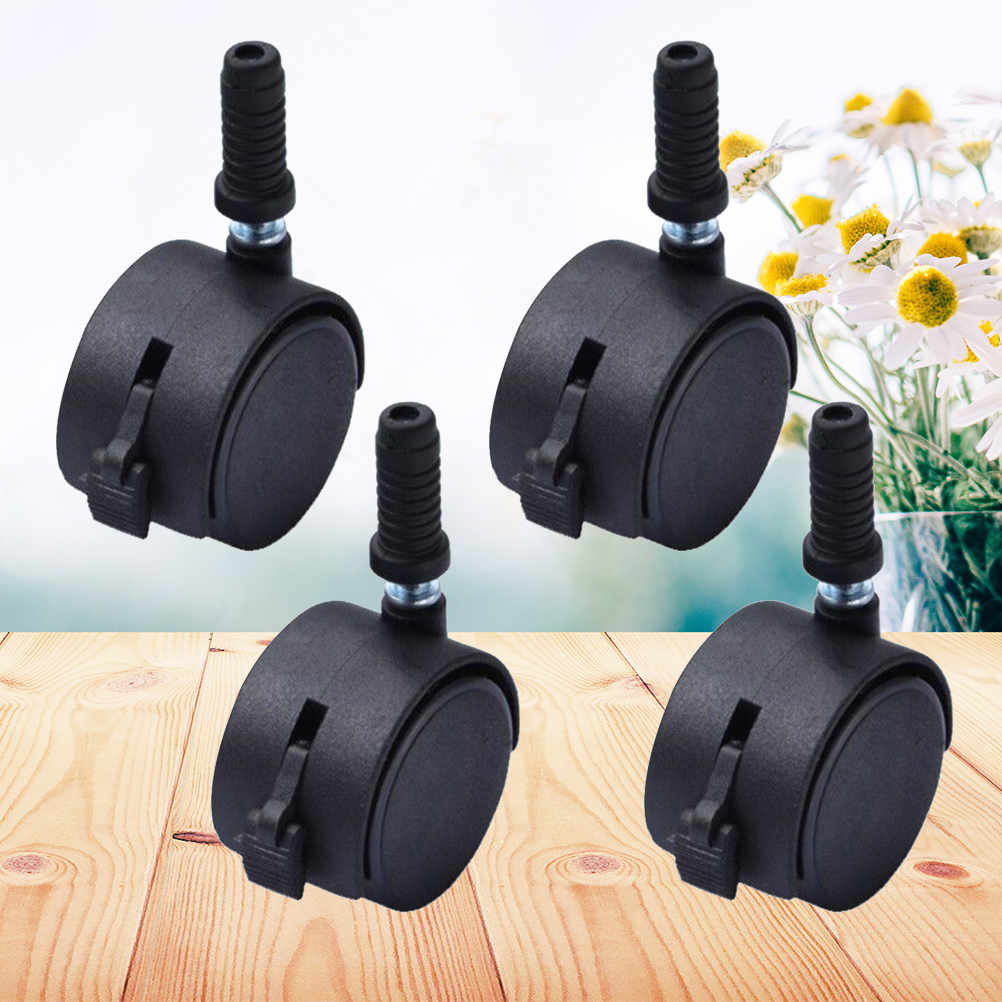 4Pcs Swivel Caster Wheels Blac - Office Furniture Hardware ulasan dan harga
