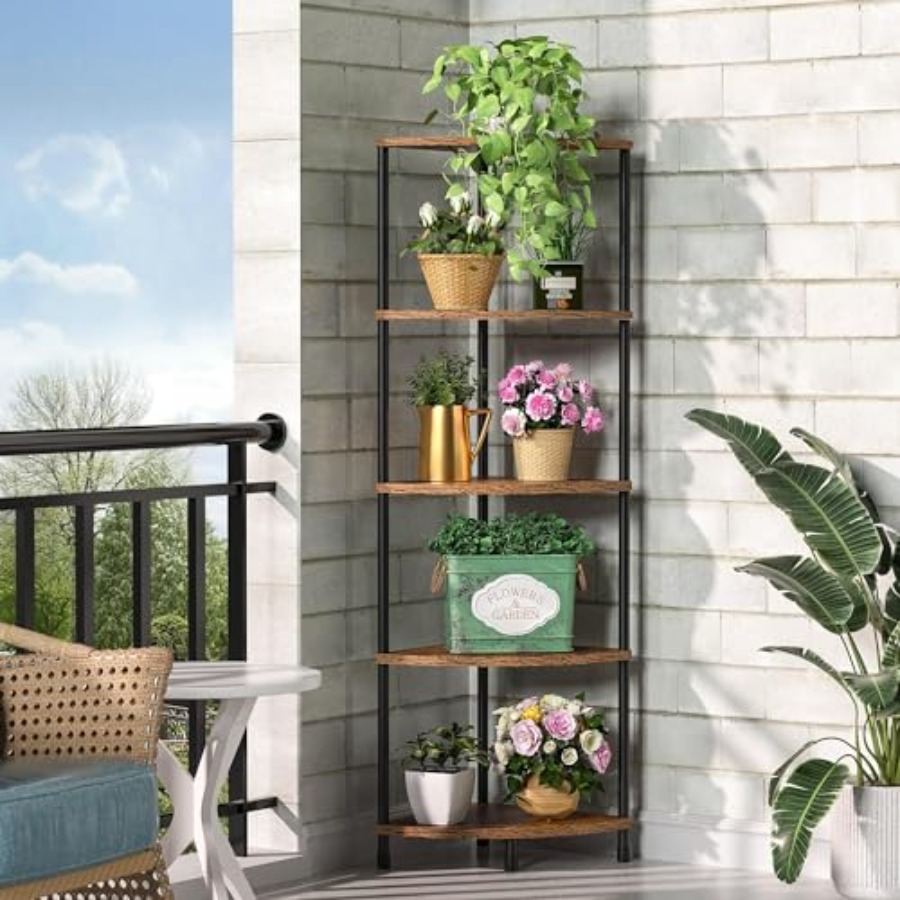 Corner Plant Stand Shelf, 5 Ti - Bookshelf 5 Tier ulasan dan harga
