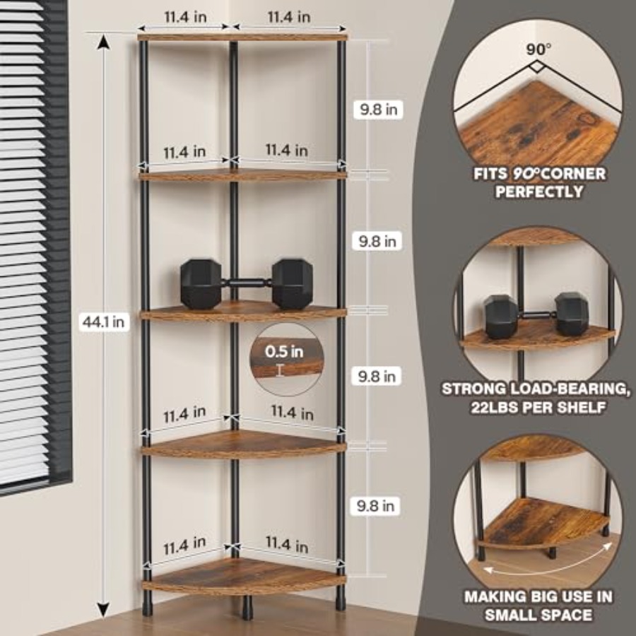 Corner Plant Stand Shelf, 5 Ti - Bookshelf 5 Tier ulasan dan harga