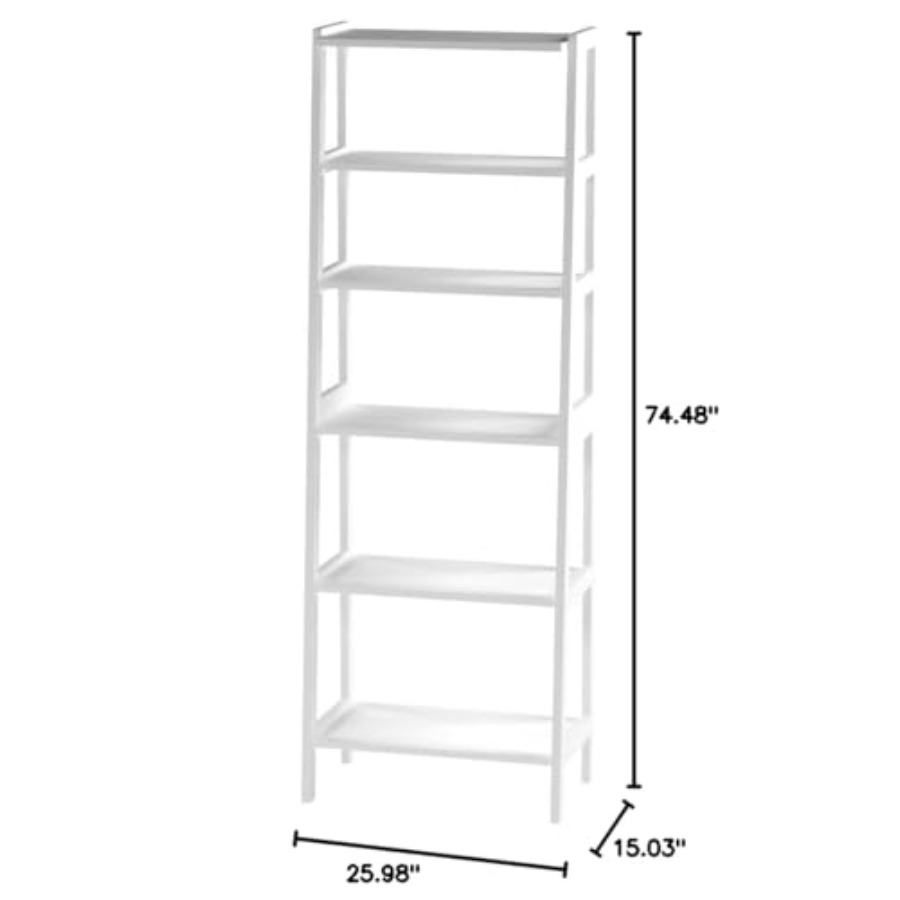 5-Tier Sturdy Rubberwood Ladde - Bookshelf 5 Tier ulasan dan harga