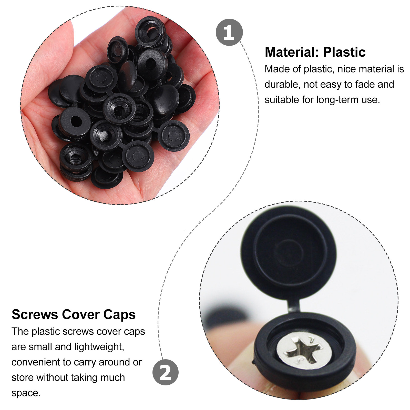 200Pcs Plastic Screw Cover Cap - Office Furniture Hardware ulasan dan harga