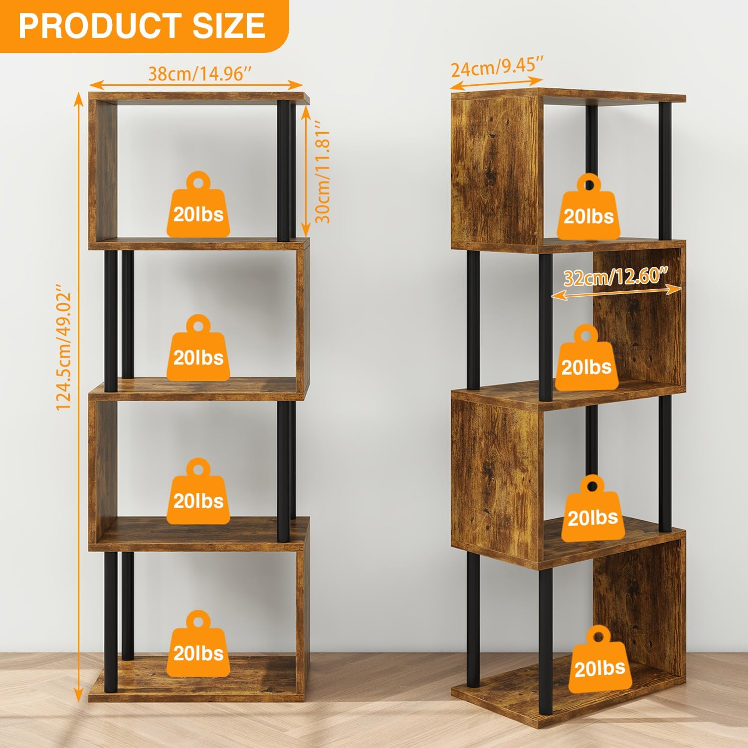SGIAWETA-5-Tier Tall Bookshelf - Bookshelf 5 Tier ulasan dan harga