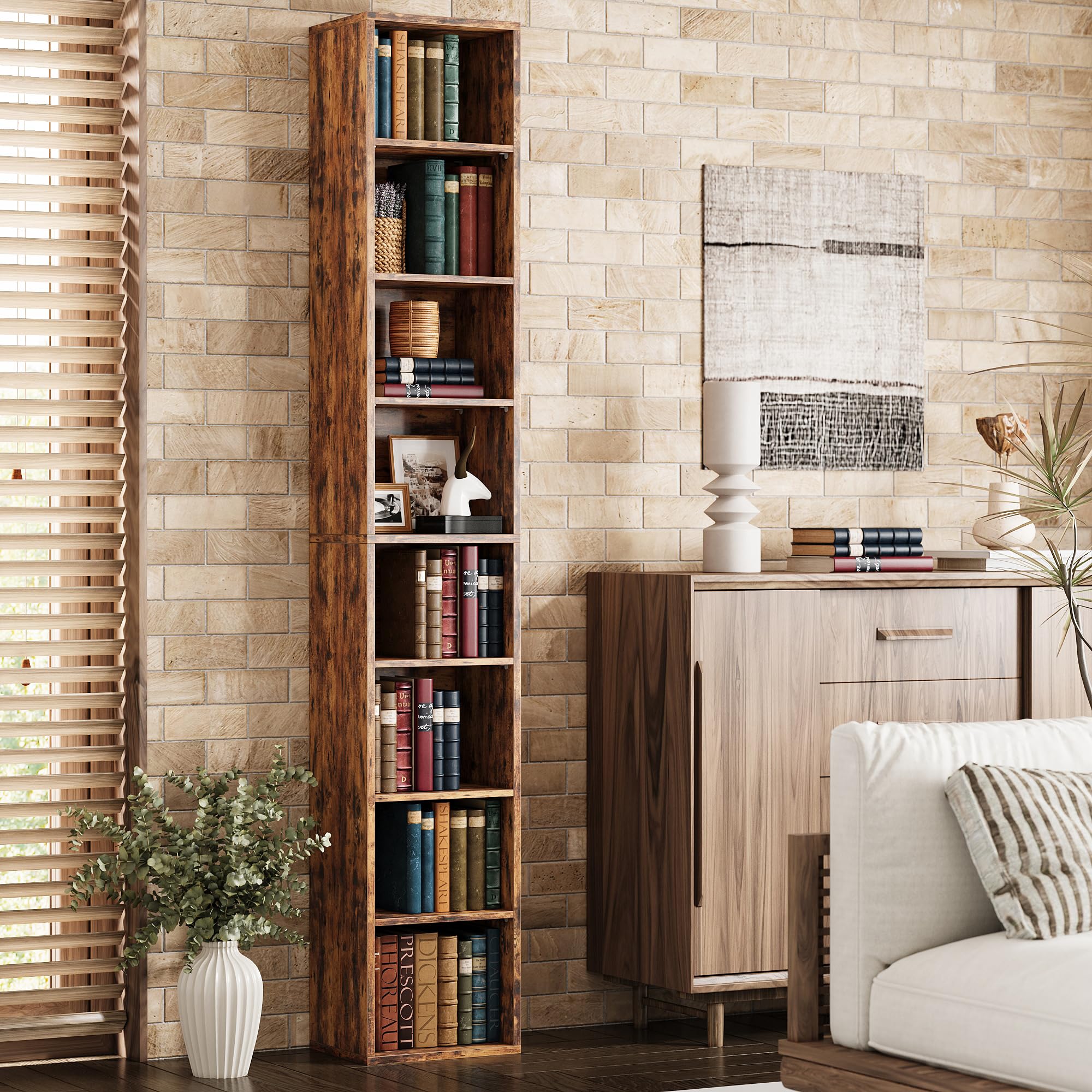 Tall Narrow Bookshelf 8 Tiers  - Office X Furniture ulasan dan harga