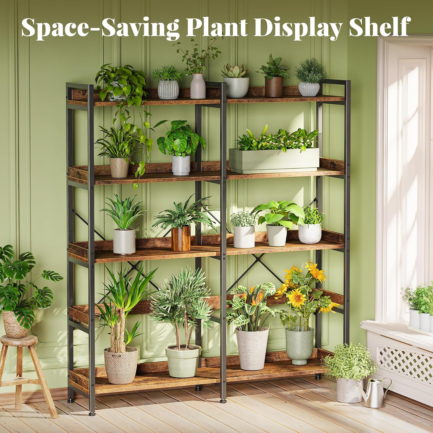 5-Tier Bookshelf with 10 Open  - Bookshelf 5 Tier ulasan dan harga