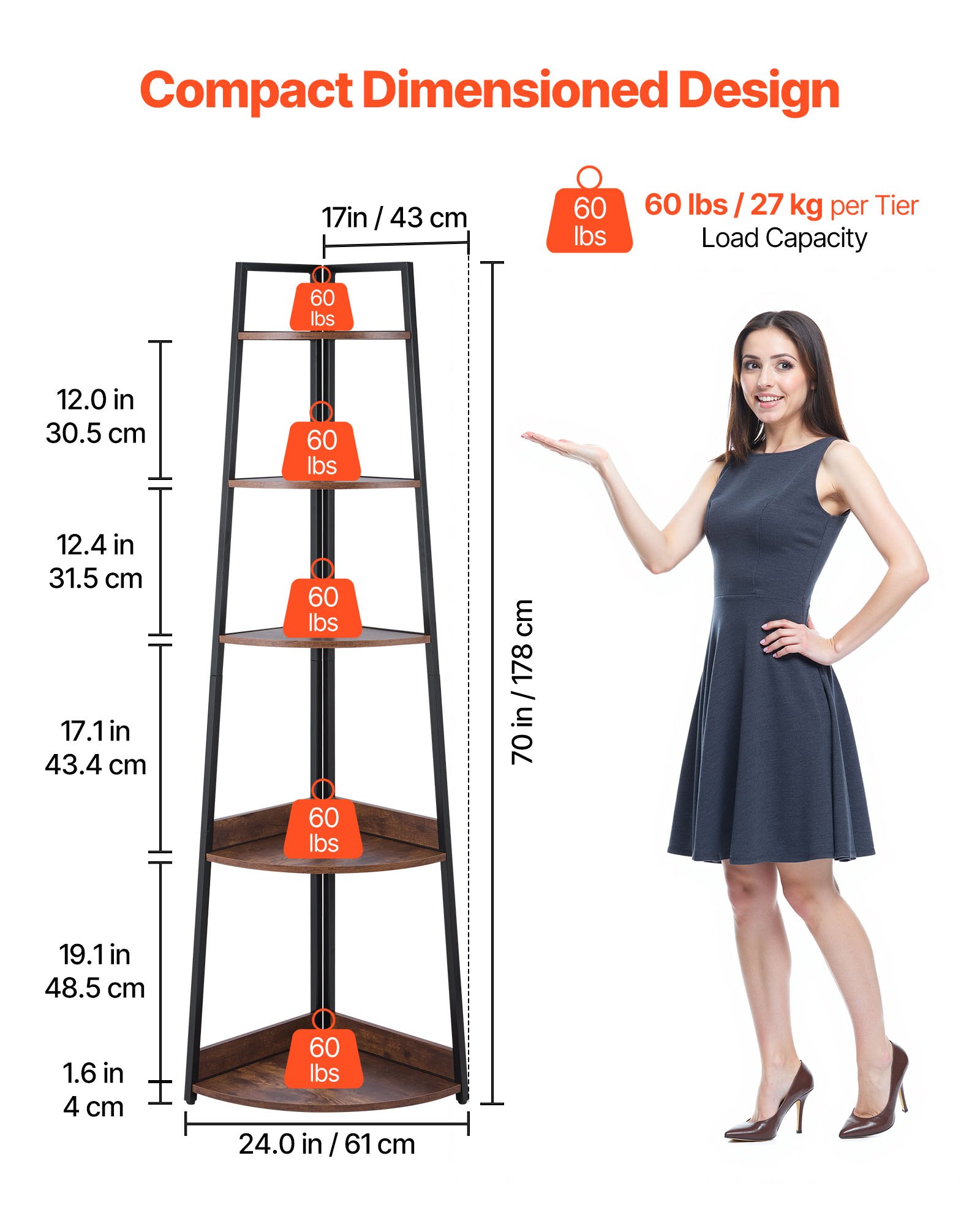 5 Tier Corner Shelf, 70