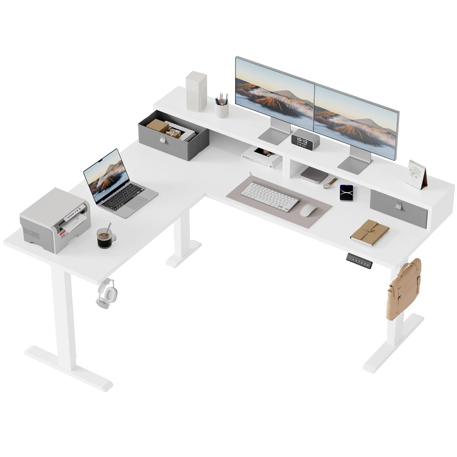 63 x 55 inch Large L-Shaped St - Office X Furniture ulasan dan harga