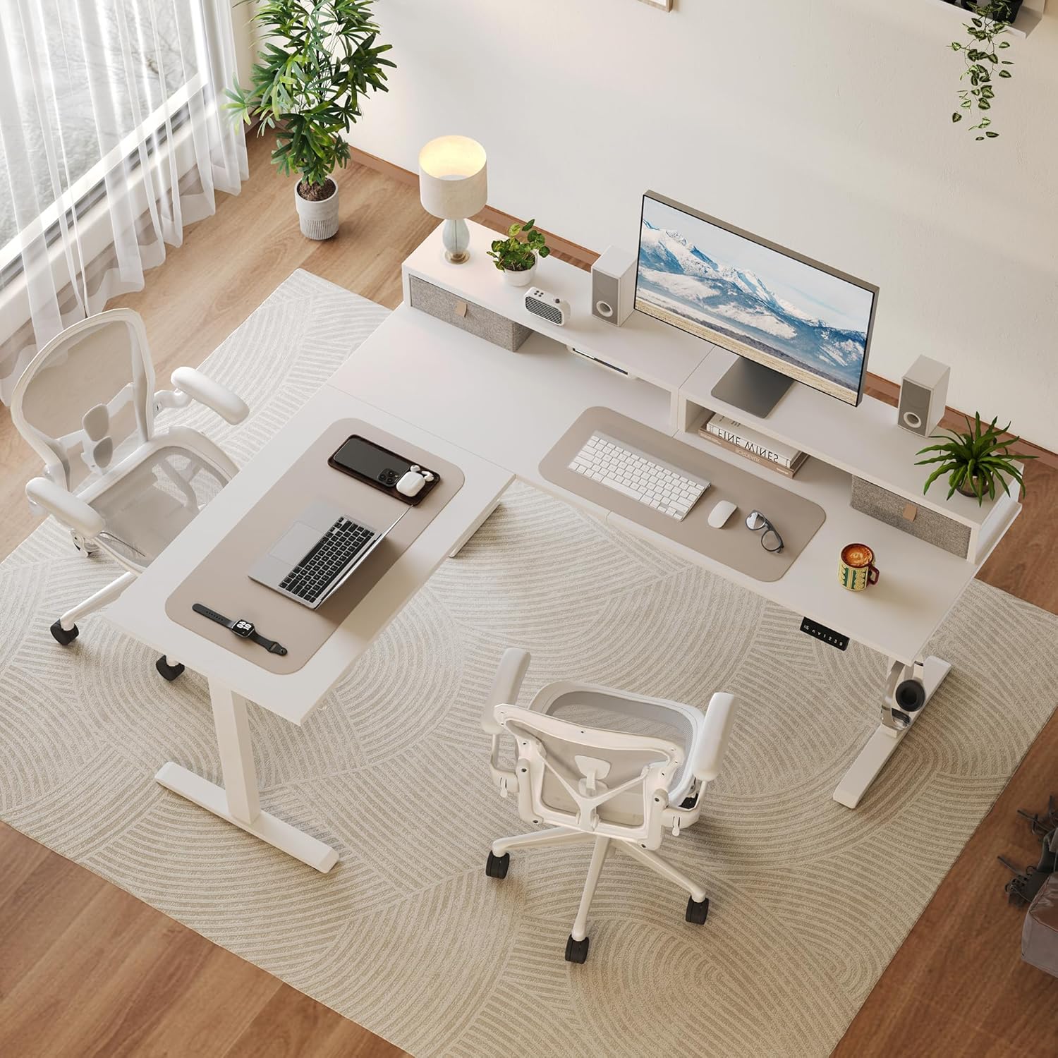 63 x 55 inch Large L-Shaped St - Office X Furniture ulasan dan harga