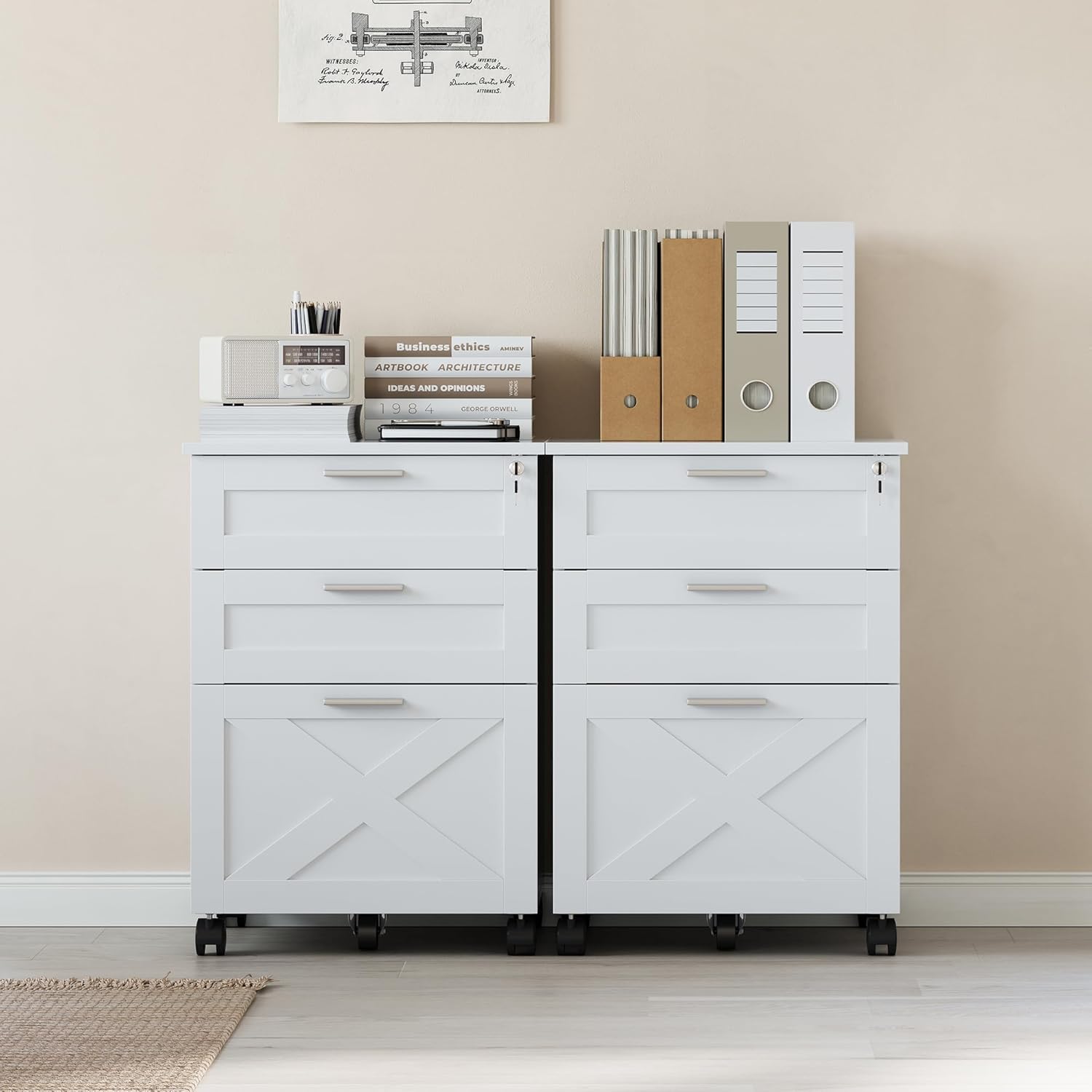 3-Drawer Rolling File Cabinet  - Office Furniture Hardware ulasan dan harga