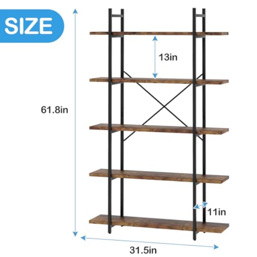 5 Tiers Bookshelf Organizer fo - Bookshelf 5 Tier ulasan dan harga