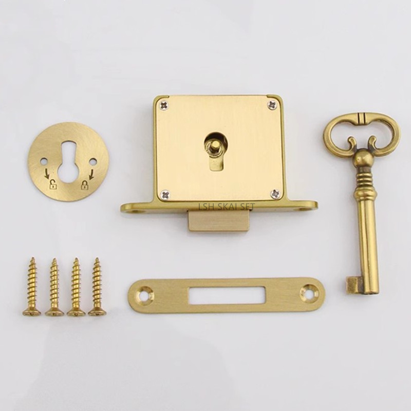 1PC Retro Brass Drawer Lock, O - Office Furniture Hardware ulasan dan harga