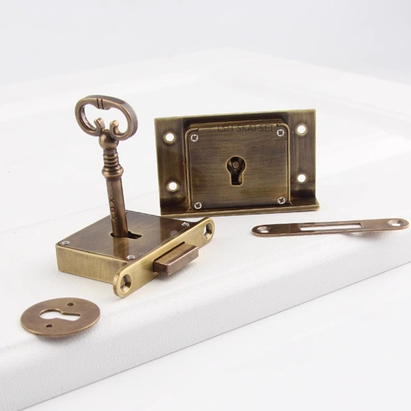 1PC Retro Brass Drawer Lock, O - Office Furniture Hardware ulasan dan harga