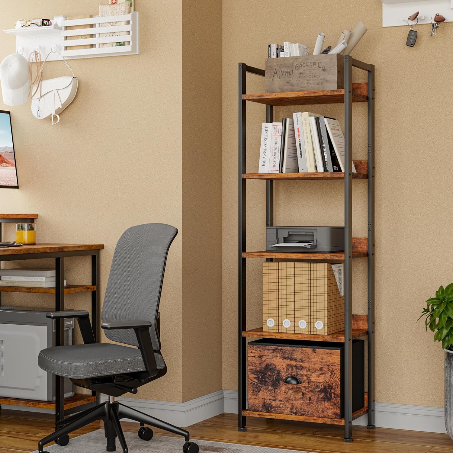 SGIAWETA-5 Tier Bookshelf with - Bookshelf 5 Tier ulasan dan harga